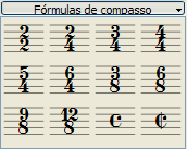 Paleta de fórmulas de compasso da barra lateral