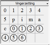 Fingering palette