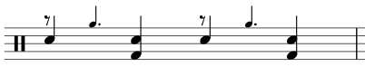 Rhythmische Slash Notation - Schlagwerk