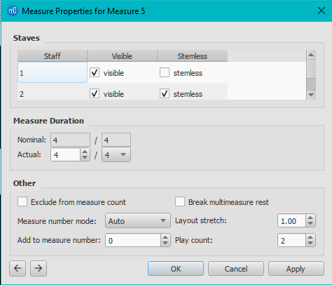 Dialog: Measure Properties