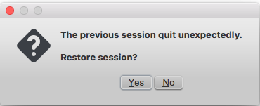 Restore session dialog