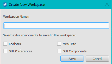 Create new workspace dialog