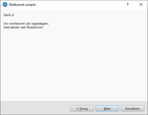 Welkomst wizard - Einde