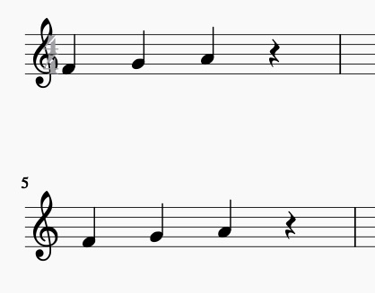 Time and key signature spacing incorrect when invisible