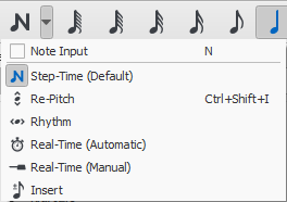 Note input modes