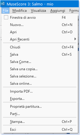 File menu
