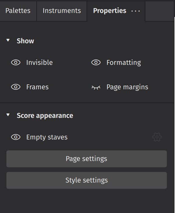 Image of Properties panel with nothing selected