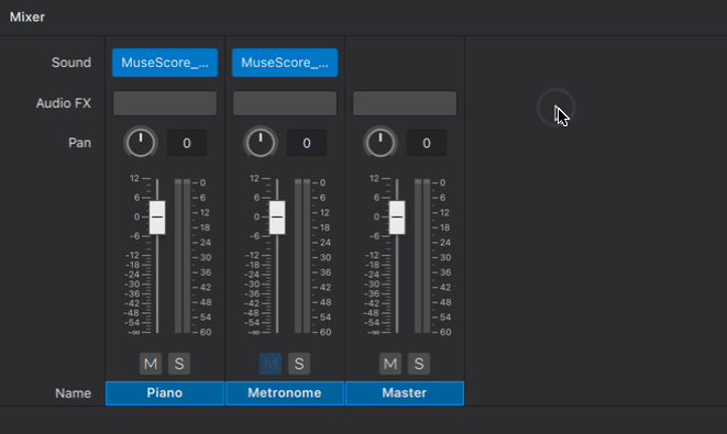 Loading a SoundFont in the mixer (animated image)