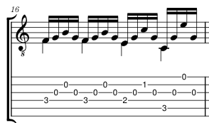 Normal staff and tablature combination