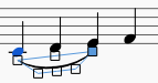 Adding slur, step 3, extending it to next note