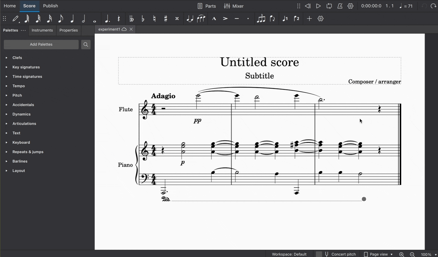 musescore add pickup measure