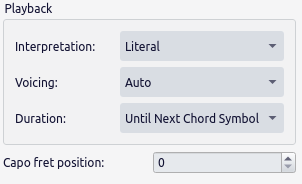 Chord symbol playback settings (Style menu)