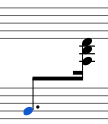 Cross-staff notation, beam adjusted