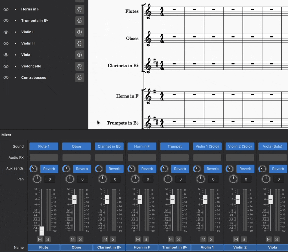 Loading a VST into the mixer (animated image)