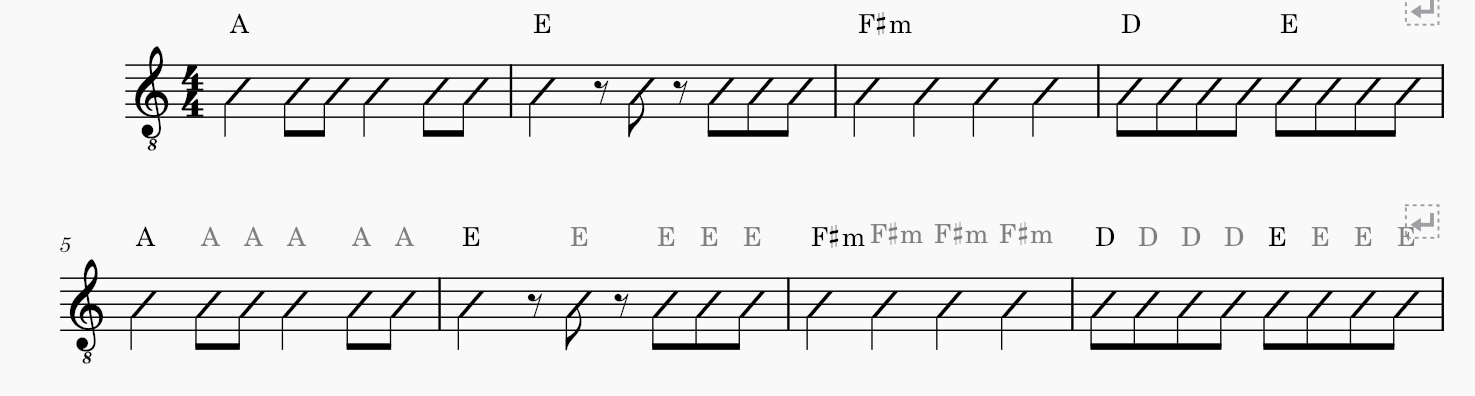 Make chord symbol apply to multiple chords | MuseScore