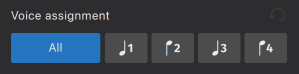 Voice assignment options for single-staff instruments