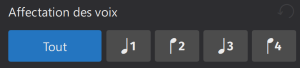 Options d'affectation des voix pour un instrument à portée unique