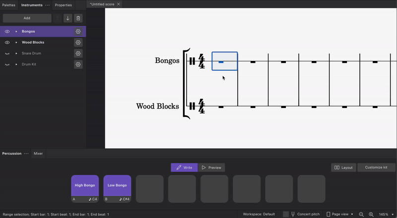 New percussion panel (animated image)