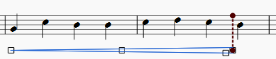 Crescendo定位点延伸到下个音符