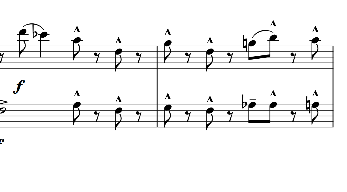 Playback Of Strong Accent Marcato On Quaver Musescore