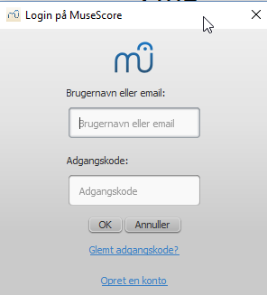 Login på MuseScore