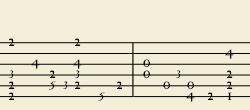 Example: 'upside-down' tablature