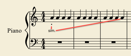 An example of the "sim." marking, found the MuseScore website