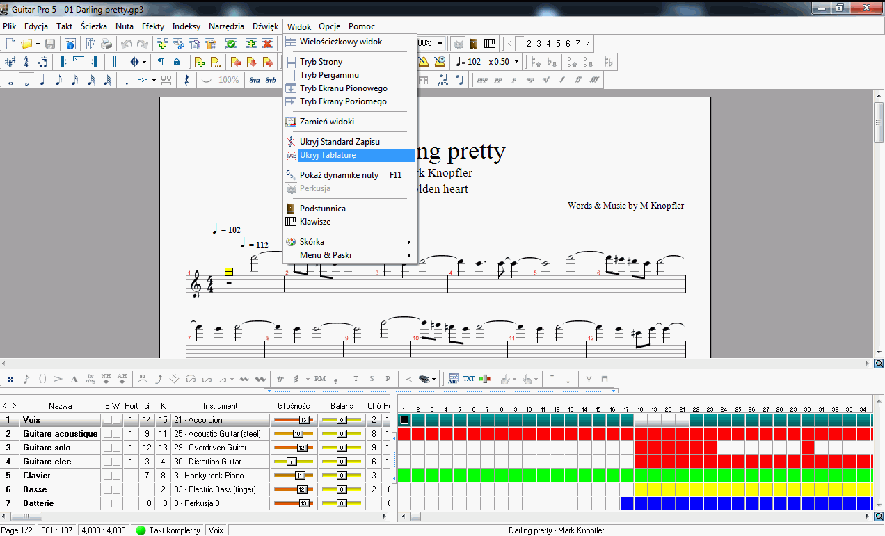 tab not visible in guitar pro 7