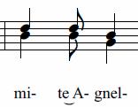 Sample syllable under a note