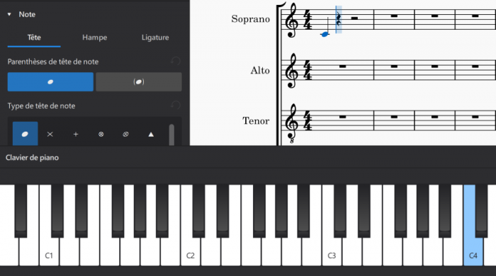 Clavier de piano virtuel