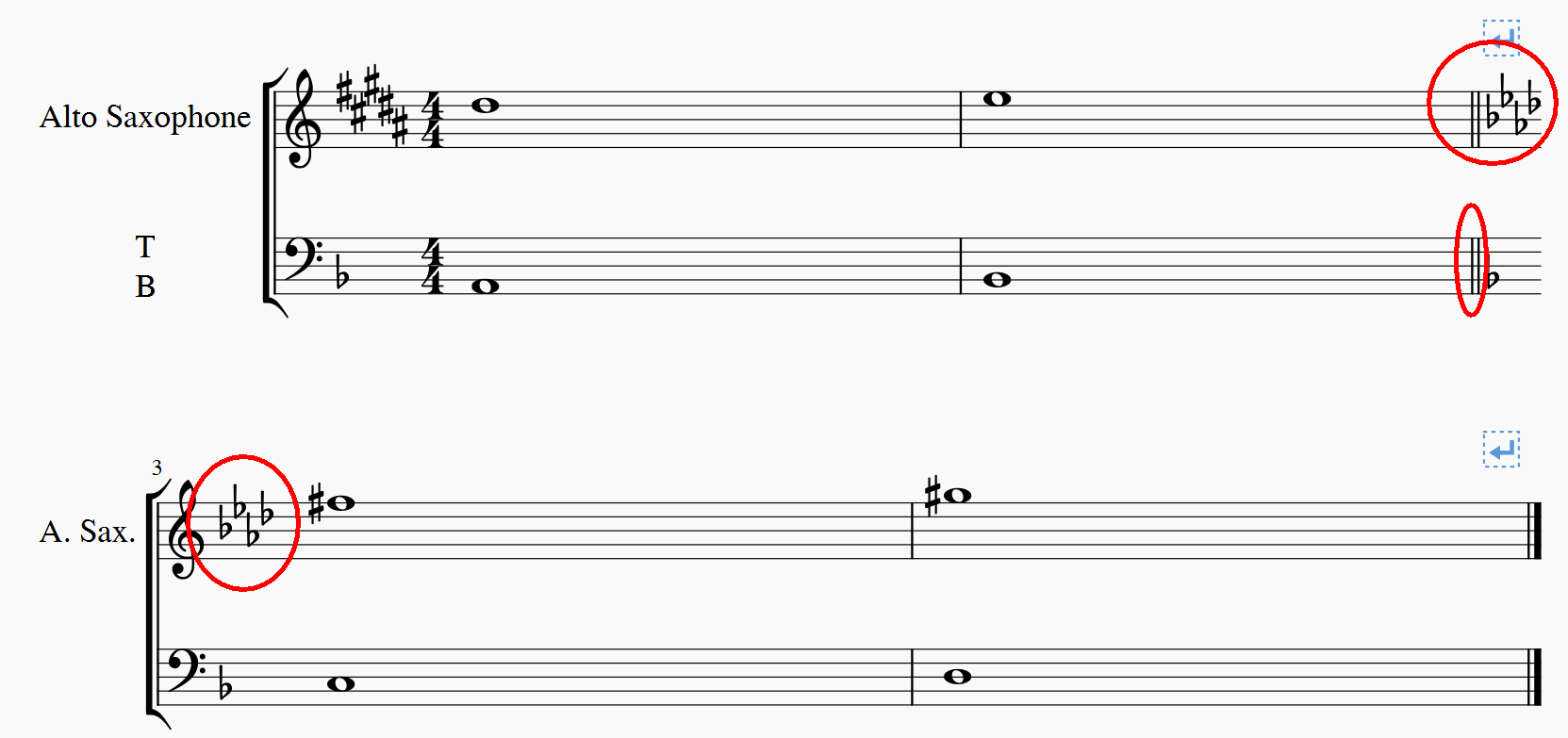 musescore change key signature