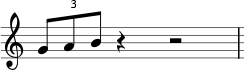 Three triplet eight notes