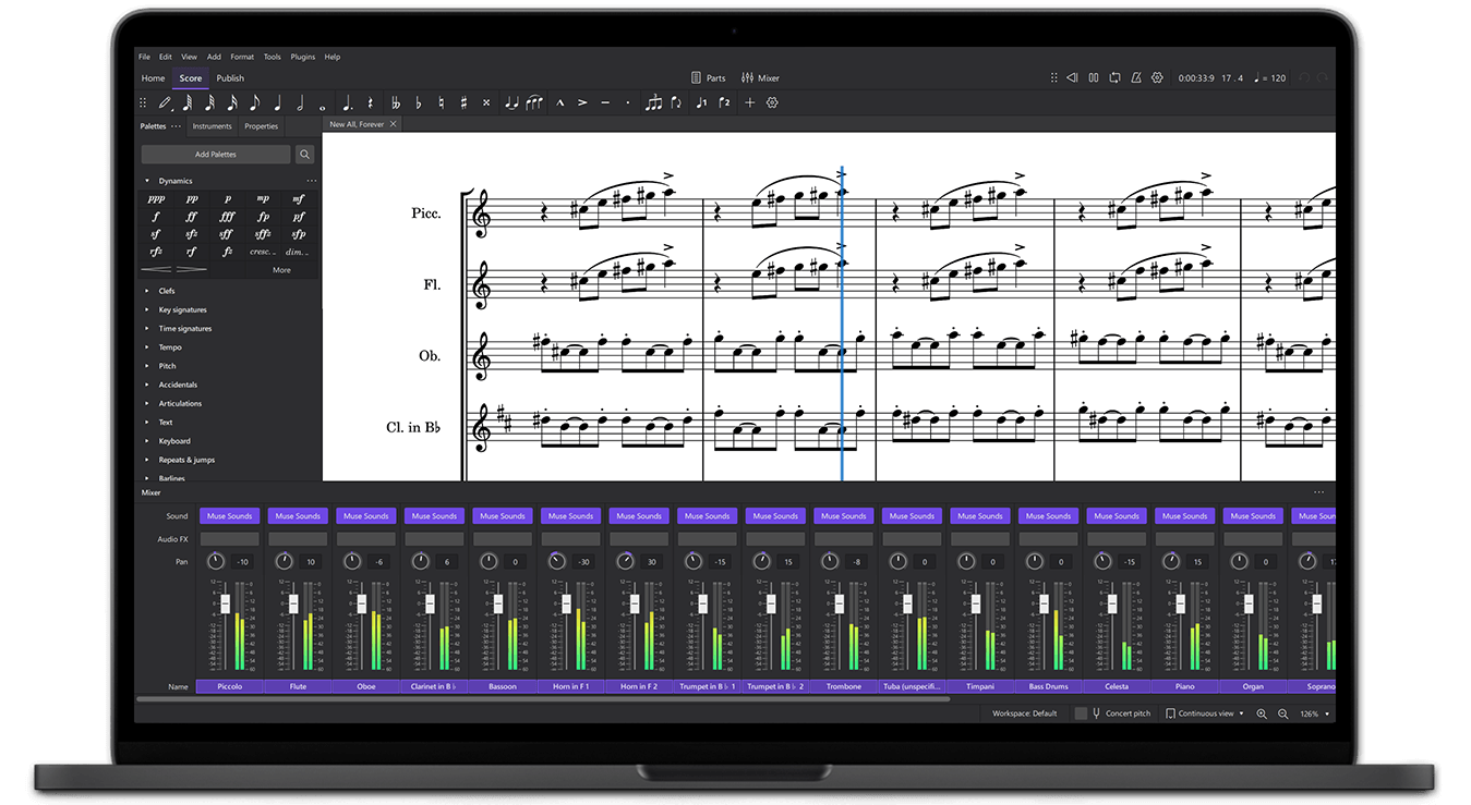 Laptop with Musescore Application